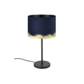 Eglo 39975 Casuarita asztali lámpa, bársony burával, arany részletekkel, 53cm, zsinórkapcsolóval, kék, E27 foglalattal, max. 1x40W, IP20