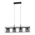 Eglo 43773 Catterick több ágú függeszték, 4db foglalattal, rácsos, fekete, E27 foglalattal, max. 4x40W, IP20