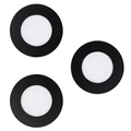 Eglo 900105 Fueva-Z LED panel, süllyesztett, 3 db-os szett, 8,5cm átmérő, fekete, kör, 3X360 lm, 2700K-6500K szabályozható, beépített LED, 3x2,8W, IP20, IP44, 85mm átmérő