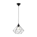 Eglo 94188 Tarbes 1 ágú függeszték, fekete, E27 foglalattal, max. 1x60W, IP20
