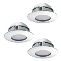 Eglo 95822 Pineda fürdőszobai beépíthető lámpa, króm, 3X500 lm, 3000K melegfehér, beépített LED, 3x6W, IP20, IP44