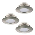 Eglo 95823 Pineda fürdőszobai beépíthető lámpa, nikkel, 3X500 lm, 3000K melegfehér, beépített LED, 3x6W, IP20, IP44