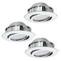 Eglo 95858 Pineda beépíthető lámpa, króm, 3X500 lm, 3000K melegfehér, beépített LED, 3x6W, IP20