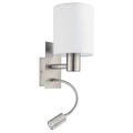 Eglo 96477 Pasteri fali lámpa, fehér, -;380 lm, 3000K melegfehér, E27+beépített LED, 1x40W+1x3,5W, IP20