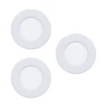 Eglo 99135 Fueva 5 LED panel, 3 darabos szett, fehér, kör, 990 lm, 3000K melegfehér, beépített LED, 3x2,7W, IP20, 86mm átmérő