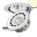 Süllyesztett COB LED lámpatest, 15W, 1300lm, 2800K melegfehér, 45°, IP20, CRI80, fehér, fényerőszabályozható