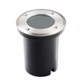 Kültéri lépésálló lámpa, GU10 foglalattal, kerek, IP67, 10,8cm átmérő, fényforrás nélkül, rozsdamentes acél (inox)