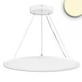 Függesztett LED lámpatest irodai használatra, kör, 4000 lm, 40W, 3000K meleg fehér, fehér
