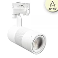 3 fázisú sínre szerelhető LED reflektor - fókuszálható, 35W, 3100lm, 20°-60°, fehér, 2700K meleg fehér, CRI&gt;92