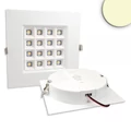 LED mélysugárzó, prizma, szögletes, 10W, UGR&lt;19, 980lm, 3000K melegfehér, CRI86, IP54, 90°, 11x11cm, fehér, fényerőszabályozható