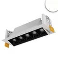 Süllyesztett Slim forgatható LED lámpatest, fehér/fekete, 10W, 650lm, 4000K természetes fehér, 16,7cm, IP20, CRI90, 15°
