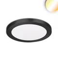 Slim Flex LED mélysugárzó, 12W, 1020lm, ColorSwitch 3000-3500-4000K változtatható fehér, 120°, CRI80, IP44, 16,5cm átmérő, fekete