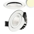 Süllyesztett LED lámpatest, fehér, kerek, 8W, 36°, 650lm, 3000K melegfehér, IP65, CRI94, fényerőszabályozható