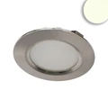 LED bútorba süllyesztett spotlámpa, csiszolt alumínium, kerek, 3W, 120°, 24V DC, fehér din., dim