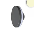 LED fali lámpa, kör, indirekt fénnyel, 12W, 660lm, 3000K melegfehér, IP54, fekete