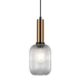 ITALUX ANTIOLA áttetsző burával 1 ágú függeszték réz, E27, IT-PND-5588-1M-BRO+CL