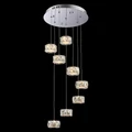 LUXERA KNOX LED többágú függeszték kristály hatás króm, 3000K melegfehér, beépített LED, 3120 lm, 62415