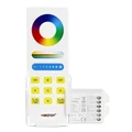 Mi-Light FUT043A+ RGB Smart LED vezérlő + távirányító, fali tartóval, érintőgombos, 15A, 12-24V DC