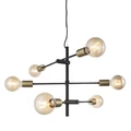 NORDLUX Joseﬁne több ágú függeszték, fekete, E27, max. 6X28W, 4.2cm átmérő, 48933003