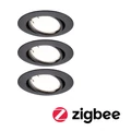 Paulmann 92465 LED Recessed Base Coin spotlámpa, fekete, 3000K melegfehér, 430 lm, IP20