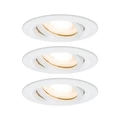 Paulmann 92898 Nova fürdőszobai beépíthető lámpa, 93 mmx93 mm, kerek, 3db-os szett, billenthető, fényerőszabályozható, fehér, 2700K melegfehér, 3x GU10 foglalat, 460 lm, IP65