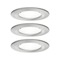Paulmann 92983 Nova fürdőszobai beépíthető lámpa, kerek, 3db-os szett, fix, 3-step-dimming, szálcsiszolt, 3x GU10 foglalat, 450 lm, IP44