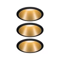 Paulmann 93404 Cole beépíthető lámpa, 88 mmx88 mm, kerek, 3db-os szett, fix, 3-step-dimming, fekete, 2700K melegfehér, 3x Coin foglalat, 460 lm, IP44