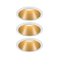 Paulmann 93406 Cole beépíthető lámpa, 88 mmx88 mm, kerek, 3db-os szett, fix, 3-step-dimming, arany, 2700K melegfehér, 3x Coin foglalat, 460 lm, IP44
