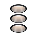 Paulmann 93408 Cole beépíthető lámpa, 88 mmx88 mm, kerek, 3db-os szett, fix, 3-step-dimming, fekete, 2700K melegfehér, 3x Coin foglalat, 460 lm, IP44