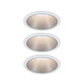 Paulmann 93410 Cole beépíthető lámpa, 88 mmx88 mm, kerek, 3db-os szett, fix, 3-step-dimming, ezüst, 2700K melegfehér, 3x Coin foglalat, 460 lm, IP44