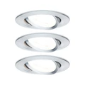 Paulmann 93433 Nova beépíthető lámpa, kerek, 3db-os szett, billenthető, fehér, 2700K melegfehér, 3x GU10 foglalat, 460 lm, IP23