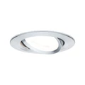 Paulmann 93468 Nova beépíthető lámpa, 84 mmx84 mm, kerek, billenthető, 3-step-dimming, alumínium, 2700K melegfehér, GU10 foglalat, 460 lm, IP23