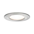 Paulmann 93475 Nova fürdőszobai beépíthető lámpa, 78 mmx78 mm, kerek, fix, 3-step-dimming, szálcsiszolt, 2700K melegfehér, GU10 foglalat, 460 lm, IP44