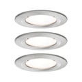 Paulmann 93476 Nova fürdőszobai beépíthető lámpa, 78 mmx78 mm, kerek, 3db-os szett, fix, 3-step-dimming, szálcsiszolt, 2700K melegfehér, 3x GU10 foglalat, 460 lm, IP44