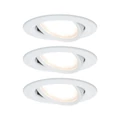 Paulmann 93485 Nova beépíthető lámpa, kerek, 3db-os szett, billenthető, 3-step-dimming, fehér, 2700K melegfehér, 3x Coin foglalat, 460 lm, IP23