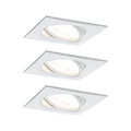 Paulmann 93490 Nova beépíthető lámpa, 84 mmx84 mm, négyzet, 3db-os szett, billenthető, 3-step-dimming, fehér, 2700K melegfehér, 3x Coin foglalat, 460 lm, IP23