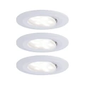 Paulmann 99927 Calla fürdőszobai beépíthető lámpa, kerek, 3db-os szett, billenthető, fehér, 4000K természetes fehér, beépített LED, 680 lm, IP65