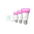 Philips Hue White and Color Ambiance E27 LED kezdőcsomag, 3xE27, 9W, 1100lm, RGBW 2000-6500K, + Bridge + DimSwitch, 8719514291355