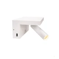 Fali lámpa, 2 db USB csatlakozó, polc funkcióval, fehér, 3000K melegfehér, 390 lm, CRI 70, 40°, SLV Karpo Bedside 1002140