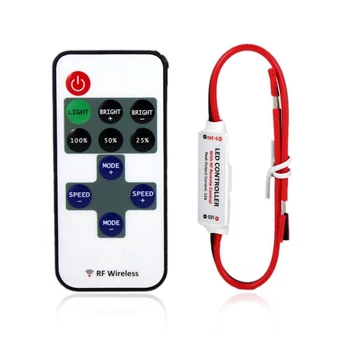 RF  vezérlő monokróm SMD LED szalaghoz, 11 gomb, 12A