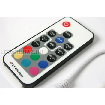 RF mini RGB vezérlő SMD LED szalaghoz, 16 gomb, 3x2A