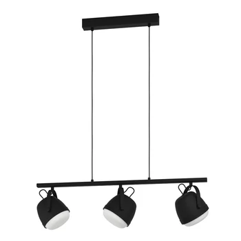 Eglo 390046 Upanema több ágú függeszték, 3db állítható lámpafejjel, fekete, E27 foglalattal, max. 3x28W, IP20