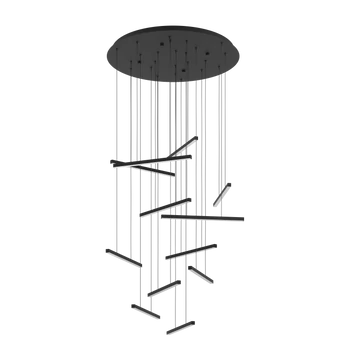 Eglo 390351 Lindoza függeszték, fekete, 12000 lm, 3000K melegfehér, beépített LED, 12x8,4W, IP20