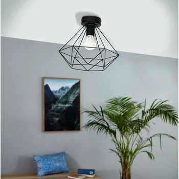 Eglo 43004 Tarbes mennyezeti lámpa, drótvázas, fekete, E27 foglalattal, max. 1x60W, IP20