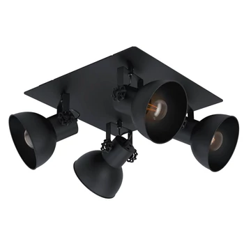 Eglo 43434 Barnstaple 1 mennyezeti lámpa, fekete, E27 foglalattal, max. 4x40W, IP20