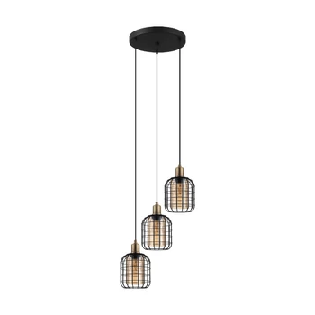 Eglo 43499 Chisle több ágú függeszték, rácsos burával, fekete, E27 foglalattal, max. 3x40W, IP20