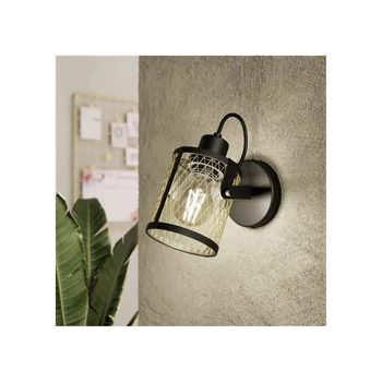Eglo 43531 Dellow fali lámpa, fekete díszítéssel, réz, E27 foglalattal, max. 1x40W, IP20