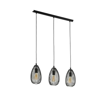 Eglo 49142 Clevedon több ágú függeszték, fekete, E27 foglalattal, max. 3x60W, IP20