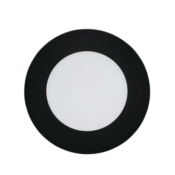 Eglo 900106 Fueva-Z LED panel, süllyesztett, 12cm átmérő, fekete, kör, 600 lm, 2700K-6500K szabályozható, beépített LED, 5,4W, IP20, IP44, 120mm átmérő