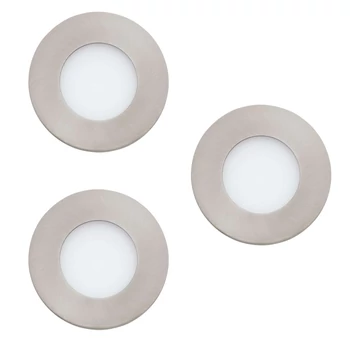 Eglo 900111 Fueva-Z LED panel, süllyesztett, 3 db-os szett, 8,5cm átmérő, nikkel, kör, 3X360 lm, 2700K-6500K szabályozható, beépített LED, 3x2,8W, IP20, IP44, 85mm átmérő